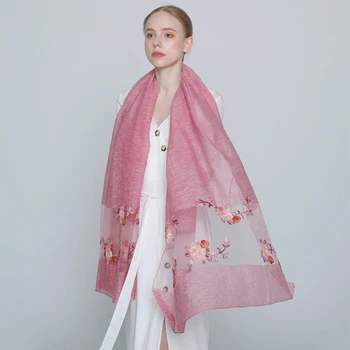 Women Silk Wool Scarf Flower Embroidery Shawl Foulard Bandana Luxury Pashmina Poncho Stoles Ladies Quality Gift
Women Silk Wool Scarf Flower Embroidery Shawl Foulard Bandana Luxury Pashmina Poncho Stoles Ladies Quality Gift