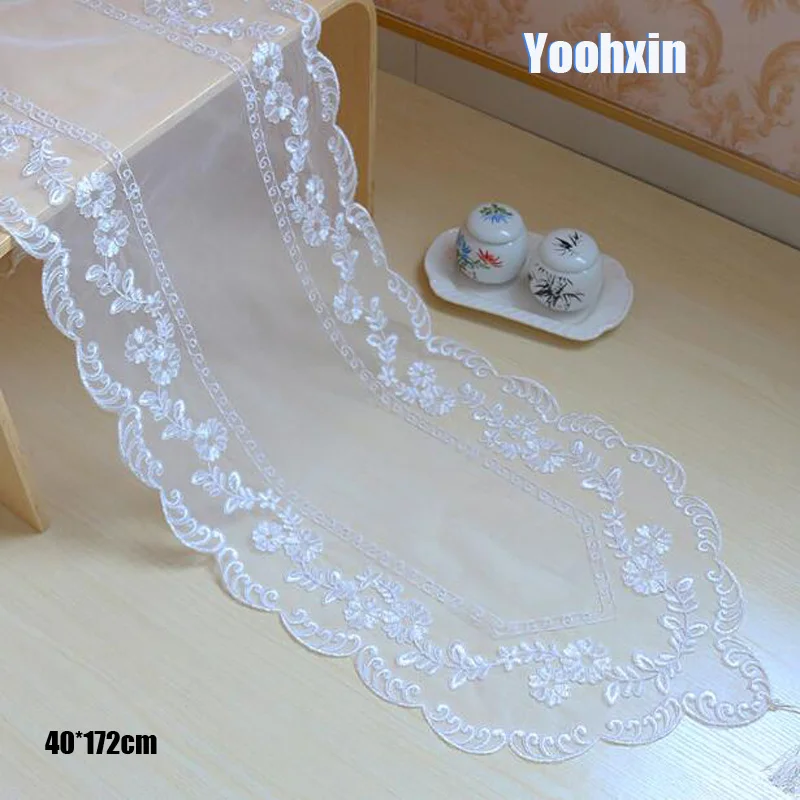 Modern white tulle Embroidery bed Table Runner cloth cover dining Lace tea coffee tablecloth Christmas hotel party Wedding decor
Modern white tulle Embroidery bed Table Runner cloth cover dining Lace tea coffee tablecloth Christmas hotel party Wedding decor