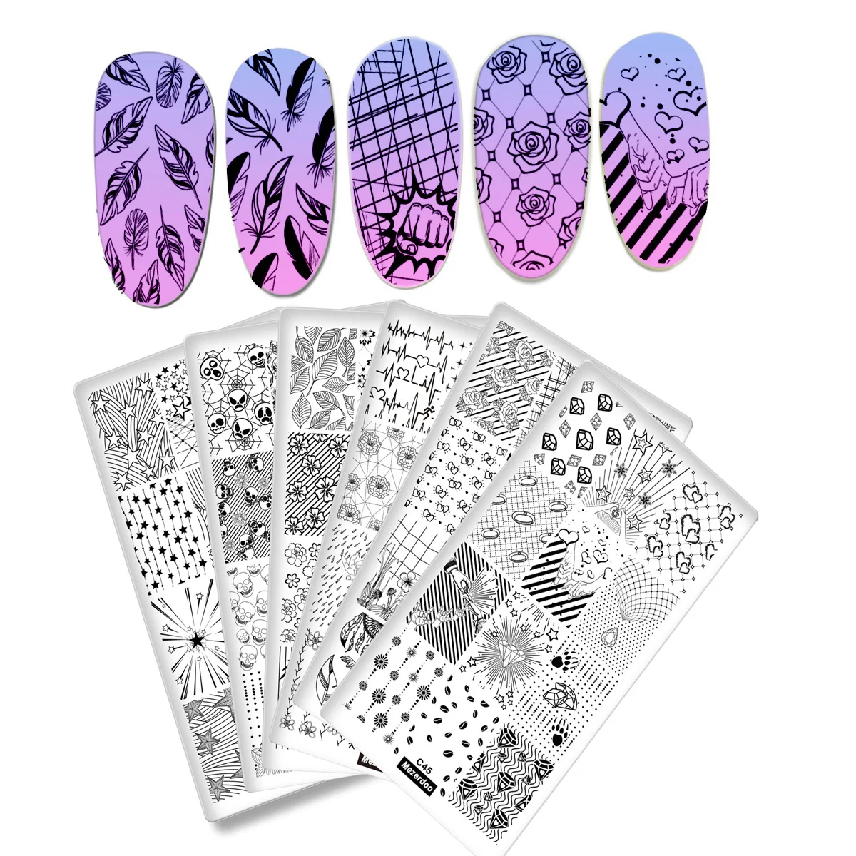 Mezerdoo 1Pcs Rectangle Nail Stamping Image Plate Diamond Flower Feather Design DIY Stamp Template Nail Stencil Tool Kits
Mezerdoo 1Pcs Rectangle Nail Stamping Image Plate Diamond Flower Feather Design DIY Stamp Template Nail Stencil Tool Kits