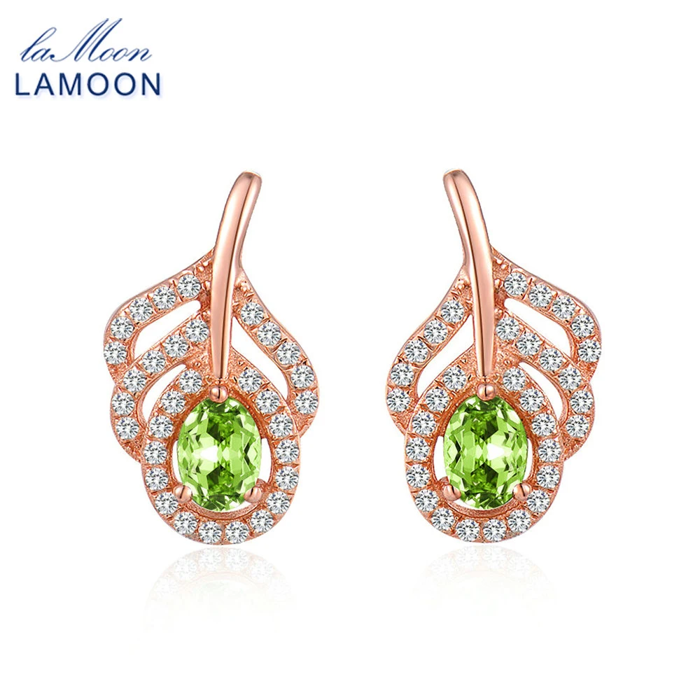 LAMOON Classic Leaf 100% Natural Oval Green Peridot 925 Sterling Silver Jewelry S925 stud Earrings LMEI021
LAMOON Classic Leaf 100% Natural Oval Green Peridot 925 Sterling Silver Jewelry S925 stud Earrings LMEI021