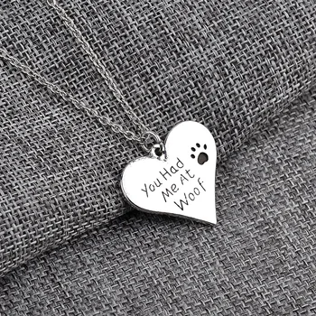 New "You had me at woof" Necklace Pet Lover Dog Paw Print Tag Silver Pendant Necklace Wholesale letter Necklaces 20pcs/lot
New "You had me at woof" Necklace Pet Lover Dog Paw Print Tag Silver Pendant Necklace Wholesale letter Necklaces 20pcs/lot