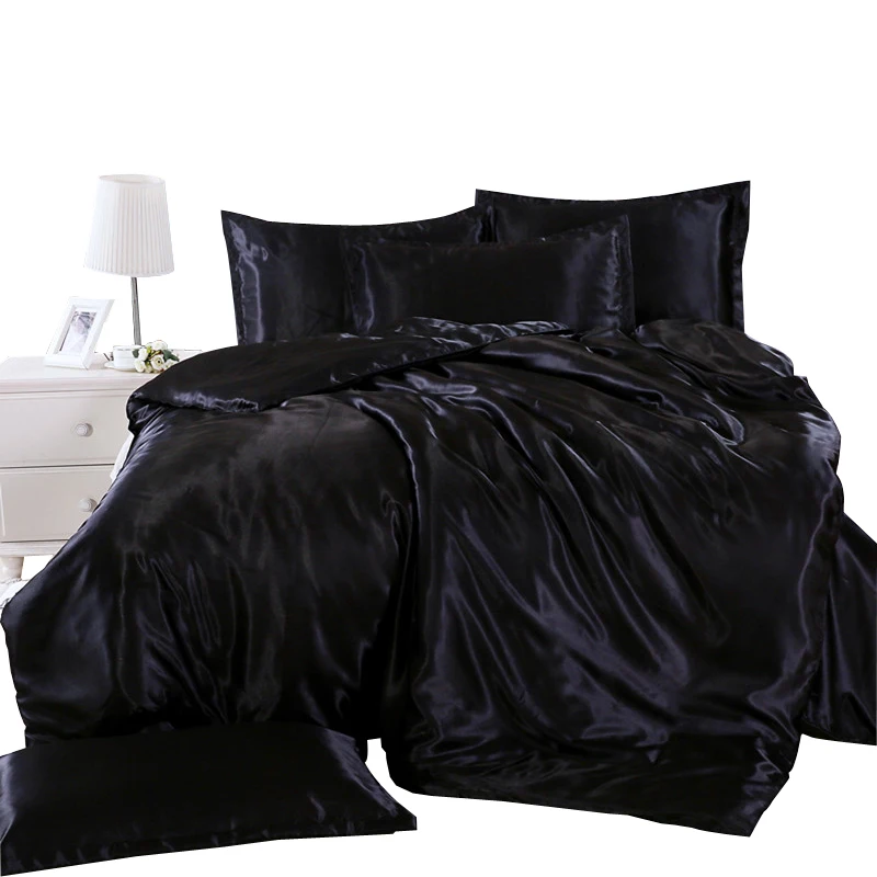 Фото Набор постельного белья с надписью черный/белый двуспальный - купить