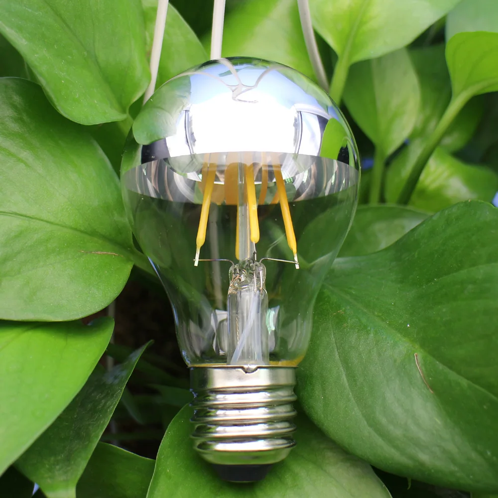 4w A60 Half Chrome LED Edison Bulb Filament Silver Bowl Tipped Round Mirror Vintage E26 E27 Base 100V 120v 220v 240v A19
4w A60 Half Chrome LED Edison Bulb Filament Silver Bowl Tipped Round Mirror Vintage E26 E27 Base 100V 120v 220v 240v A19