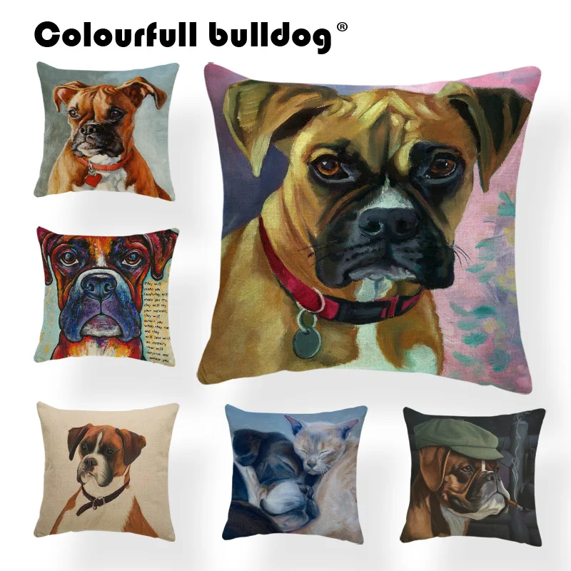 Watercolor Boxer Dog Cushions Smoke Cats Throw Pillows Newspaper Hat Flowers Crown Polyster Cotton Decor Home Almofadas Cojines
Watercolor Boxer Dog Cushions Smoke Cats Throw Pillows Newspaper Hat Flowers Crown Polyster Cotton Decor Home Almofadas Cojines