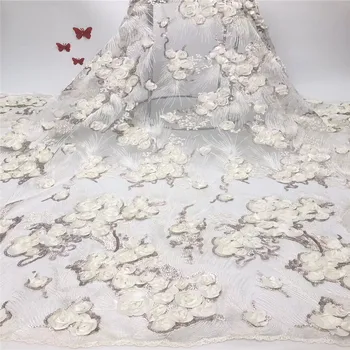 White Embroidered Tulle Lace Fabric Pearls Lace Applique Fabric For Wedding African 3D Flower Lace Fabric High Quality
White Embroidered Tulle Lace Fabric Pearls Lace Applique Fabric For Wedding African 3D Flower Lace Fabric High Quality