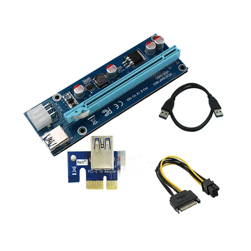 PCI-E PCIe PCI Express 1x to 16x Riser USB 3.0 Extender Cable with Sata to 4Pin IDE Molex Power Supply for BTC Miner RIG
PCI-E PCIe PCI Express 1x to 16x Riser USB 3.0 Extender Cable with Sata to 4Pin IDE Molex Power Supply for BTC Miner RIG