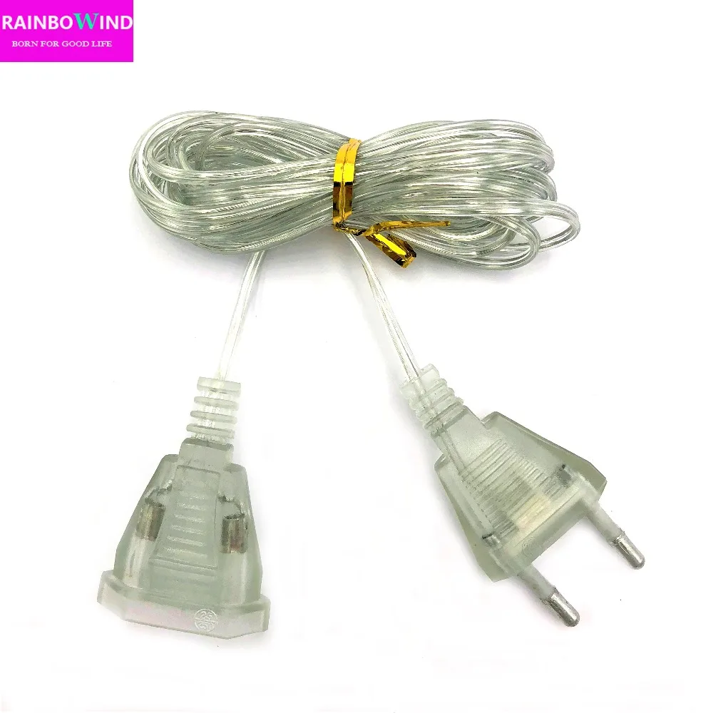 1pc EU plug 3M Extender Transparent Wire for Christmas Led String light for party festival Indoor Outdoor Garden Decoration
1pc EU plug 3M Extender Transparent Wire for Christmas Led String light for party festival Indoor Outdoor Garden Decoration
