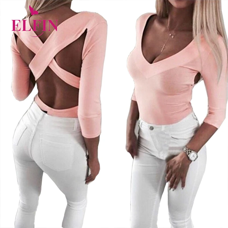 Sexy T-shirt V Neck Long Sleeve Shirt Women Blackless Cross Hollow Out Spring Tops 2019 Womens Clothing Plus Size 2XL SJ1755R
Sexy T-shirt V Neck Long Sleeve Shirt Women Blackless Cross Hollow Out Spring Tops 2019 Womens Clothing Plus Size 2XL SJ1755R