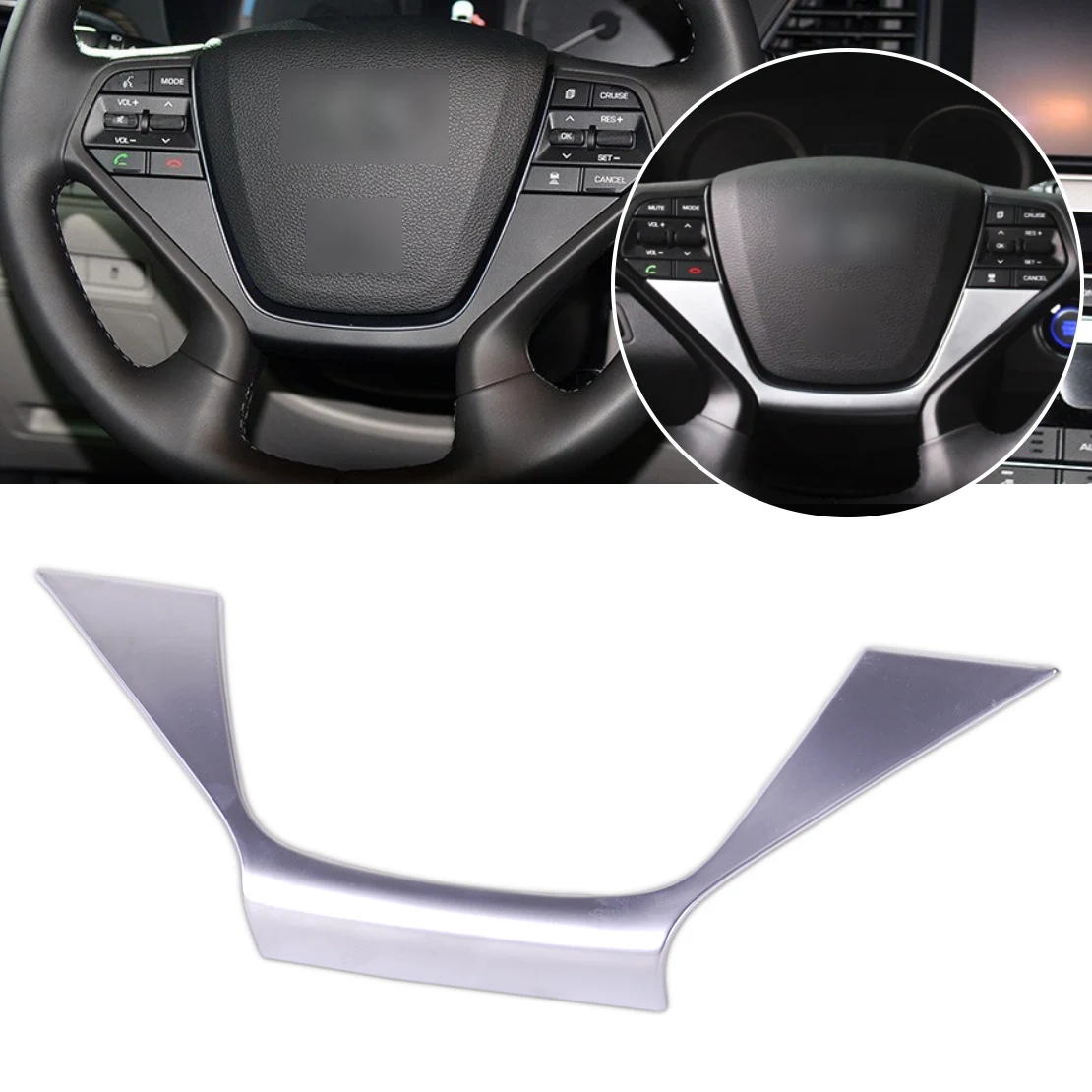 DWCX New Car Styling Silver Chrome Steering Wheel Panel Cover Badge Insert Trim Fit For Hyundai Sonata / i45(LF) 2015 2016 2017
DWCX New Car Styling Silver Chrome Steering Wheel Panel Cover Badge Insert Trim Fit For Hyundai Sonata / i45(LF) 2015 2016 2017