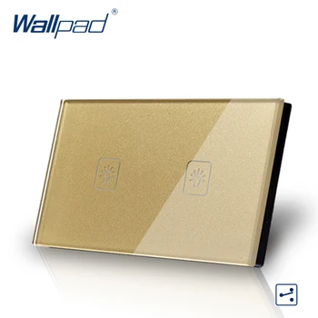 2 Gang 2 Way 3 Way Gold AU US Standard Switch Button 118*72mm Wallpad Crystal Double Control Touch Wall Switch, Free Shipping
2 Gang 2 Way 3 Way Gold AU US Standard Switch Button 118*72mm Wallpad Crystal Double Control Touch Wall Switch, Free Shipping