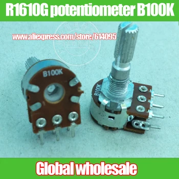 5pcs R1610G 148-type double potentiometer B100K / handle length 25MM / knurled shaft
5pcs R1610G 148-type double potentiometer B100K / handle length 25MM / knurled shaft