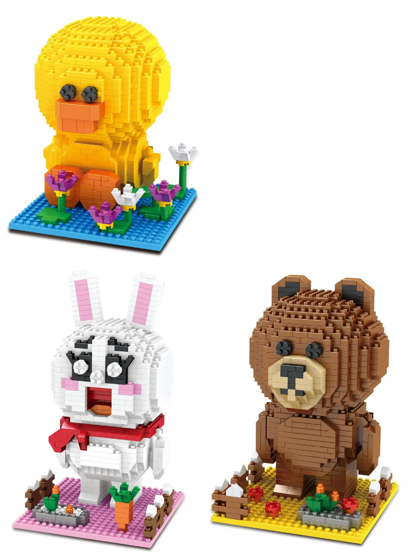 ZMS diamond brown bear yellow duck white rabbit small particles children's cartoon building blocks toys for children gifts
ZMS diamond brown bear yellow duck white rabbit small particles children's cartoon building blocks toys for children gifts