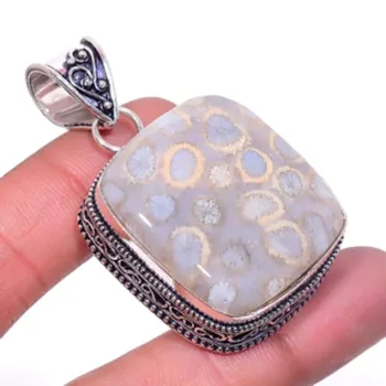 Fosil Coral Pendant Silver Overlay over Copper , 49.2 mm, P6688
Fosil Coral Pendant Silver Overlay over Copper , 49.2 mm, P6688