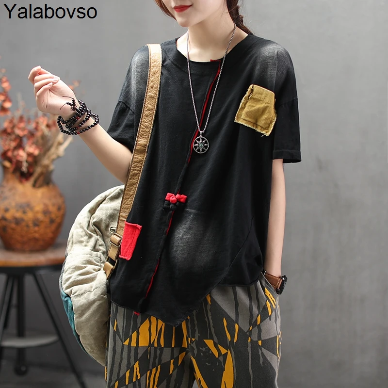 Retro Vintage T shirts for woman Loose Tees O neck short sleeve Sumer Hole Irregular T shirt female 2019 New design A0BZ30
Retro Vintage T shirts for woman Loose Tees O neck short sleeve Sumer Hole Irregular T shirt female 2019 New design A0BZ30