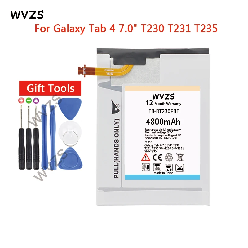 Wvzs 4800 мА/ч замена Батарея EB-BT230FBE для Samsung Galaxy Tab 4 7 0 &quotT230 T231 T235 SM-T230 SM-T231 SM-T235 |