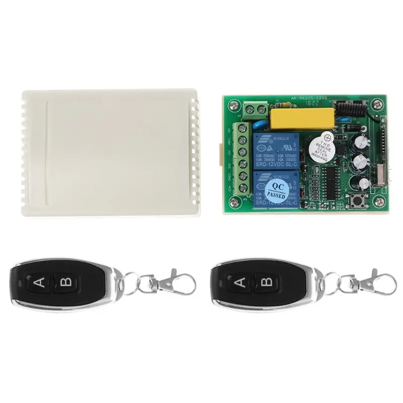 AC 220V 2Pcs RF 433Mhz Wireless Remote Controls Switch 2CH Relay Receiver Module
AC 220V 2Pcs RF 433Mhz Wireless Remote Controls Switch 2CH Relay Receiver Module