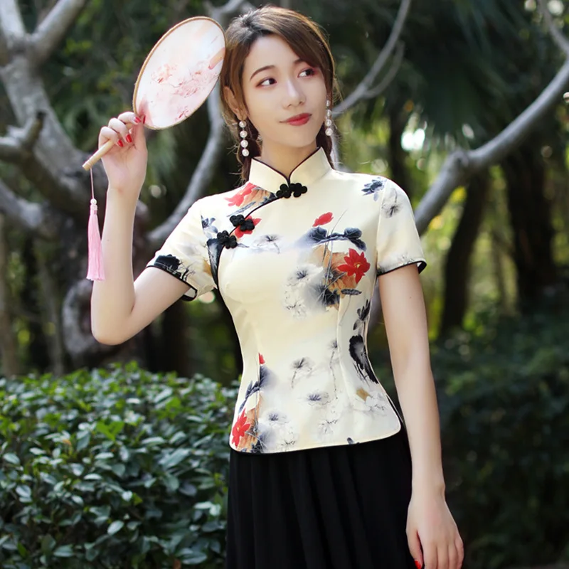 SHENG COCO Traditional Chinese Shirts Women Chinese Clothing Flower Printing Qipao Tops Slim Satin Chinese Shirt S-4XL Plus Size
SHENG COCO Traditional Chinese Shirts Women Chinese Clothing Flower Printing Qipao Tops Slim Satin Chinese Shirt S-4XL Plus Size