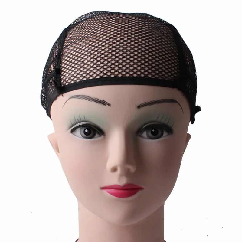 10pcs Adjustable Wig Cap Black Beige Breathable Nylon Weaving Mesh Wig Cap Hairnets W/Lace Straps 2 Colors