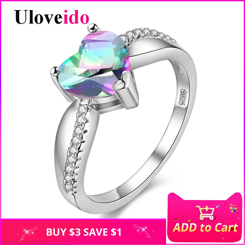 Фото 6 цветов 2016 женские кольца синий ювелирные серебряные свадебные rainbow Love кольцо