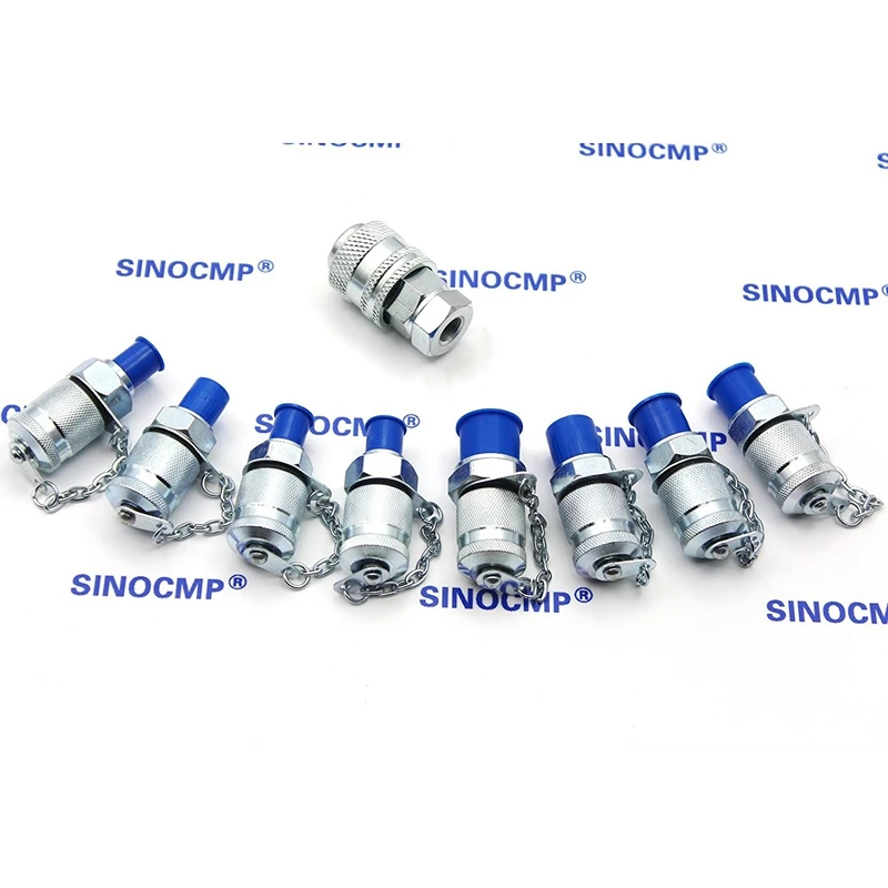 SINOCMP Excavator Hydraulic Pressure Test Gauge Kit (7)