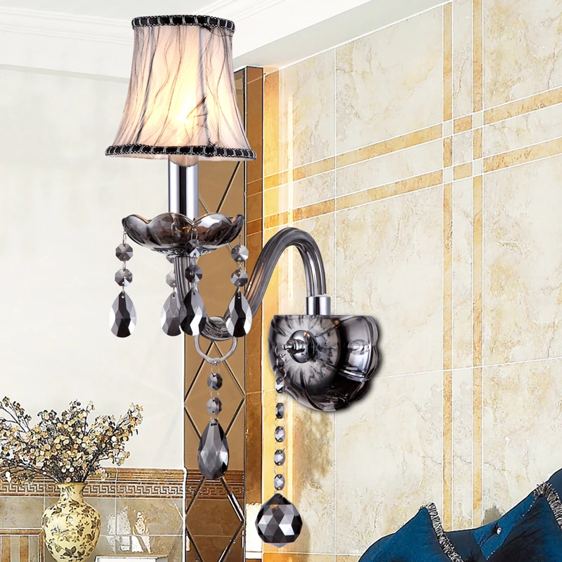 Modern Stair Crystal Wall Lamp Bedroom Bedside Lighting Gray 1 bulb Led Sconce Light Wall Bougeoir Fixtures Cover lamp shade
Modern Stair Crystal Wall Lamp Bedroom Bedside Lighting Gray 1 bulb Led Sconce Light Wall Bougeoir Fixtures Cover lamp shade