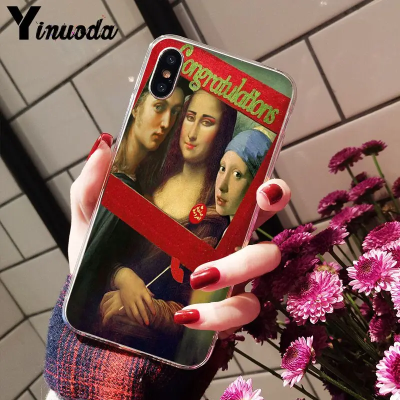 Van Gogh Mona Lisa Funny Art Girl with a pear earing