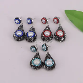 Fashion New Style 5Pairs Pave Crystal Rhinestone Natural Pearl Dangle Earrings For Women
Fashion New Style 5Pairs Pave Crystal Rhinestone Natural Pearl Dangle Earrings For Women
