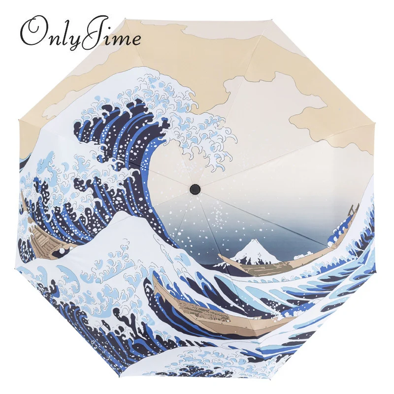 Only Jime Wave Women Umbrella Sunshade Creative Three Folding Umbrella Windproof Rainproof Ocean Wave Illustration Umbrella
Only Jime Wave Women Umbrella Sunshade Creative Three Folding Umbrella Windproof Rainproof Ocean Wave Illustration Umbrella