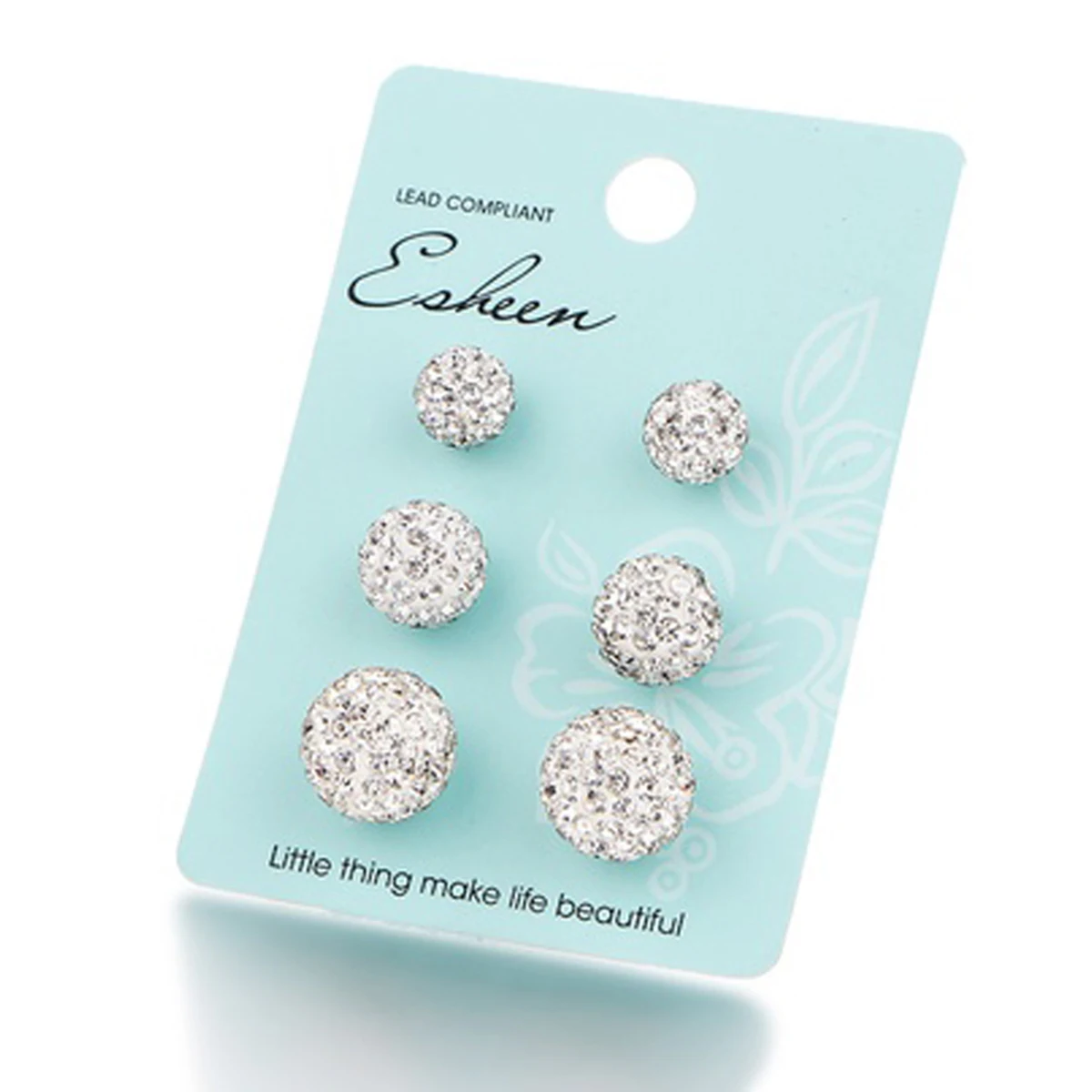 3Pairs/set Crystal Ball Ear Studs Earrings Shellhard Charming Jewelry Accessories Silver Plated Rhinestone Earring Femme Brincos
3Pairs/set Crystal Ball Ear Studs Earrings Shellhard Charming Jewelry Accessories Silver Plated Rhinestone Earring Femme Brincos