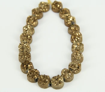10mm$20pcs Natural Gold Titanium Druzy Slab Beads Making Necklace Bulk,Raw Drusy Quartz Drilled Round Pendants Supplies
10mm$20pcs Natural Gold Titanium Druzy Slab Beads Making Necklace Bulk,Raw Drusy Quartz Drilled Round Pendants Supplies