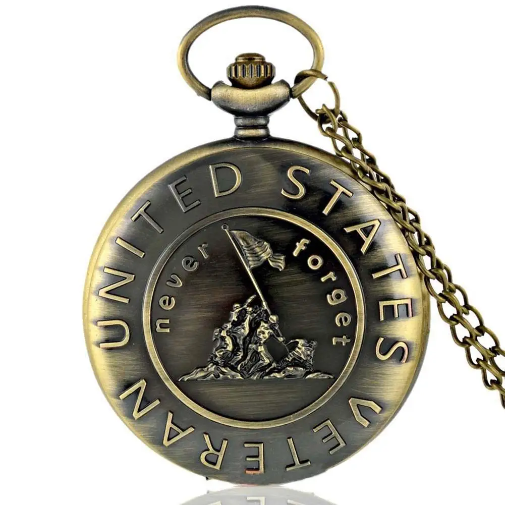 Vintage US Veteran Army Bronze Pocket Watch Quartz Necklace Pendant Antique Gift pocket watch
Vintage US Veteran Army Bronze Pocket Watch Quartz Necklace Pendant Antique Gift pocket watch
