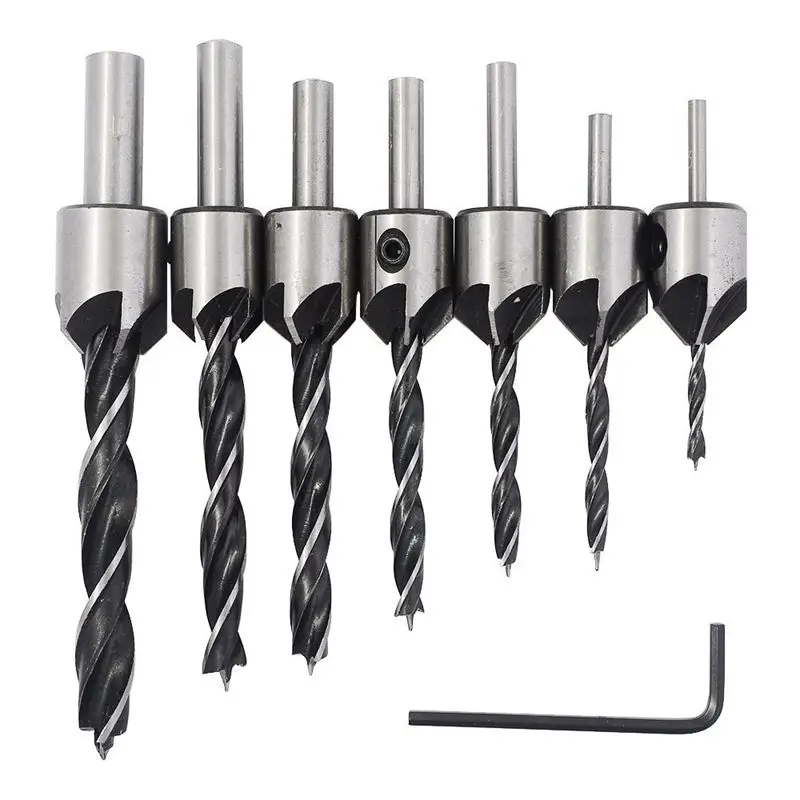 HHO-7pcs Countersink Drill Bits Set Screw Woodworking Chamfer Tool carpenter reamer core drill 3-10mm
HHO-7pcs Countersink Drill Bits Set Screw Woodworking Chamfer Tool carpenter reamer core drill 3-10mm