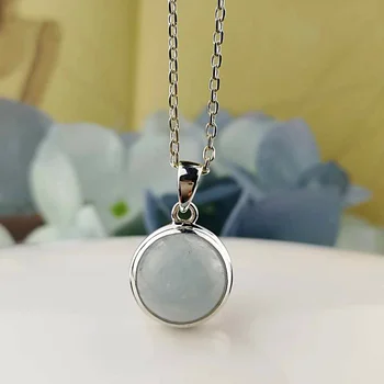 Real Pure Silver 925 Jewelry Pendant For Women With Aquamarine Natural Stones Simple Round Necklaces & Pendants Pendule
Real Pure Silver 925 Jewelry Pendant For Women With Aquamarine Natural Stones Simple Round Necklaces & Pendants Pendule