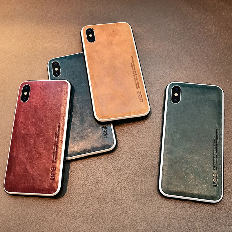 Чехол из натуральной кожи для iPhone 7 деловой модный однотонный защитный чехол XSmax XR