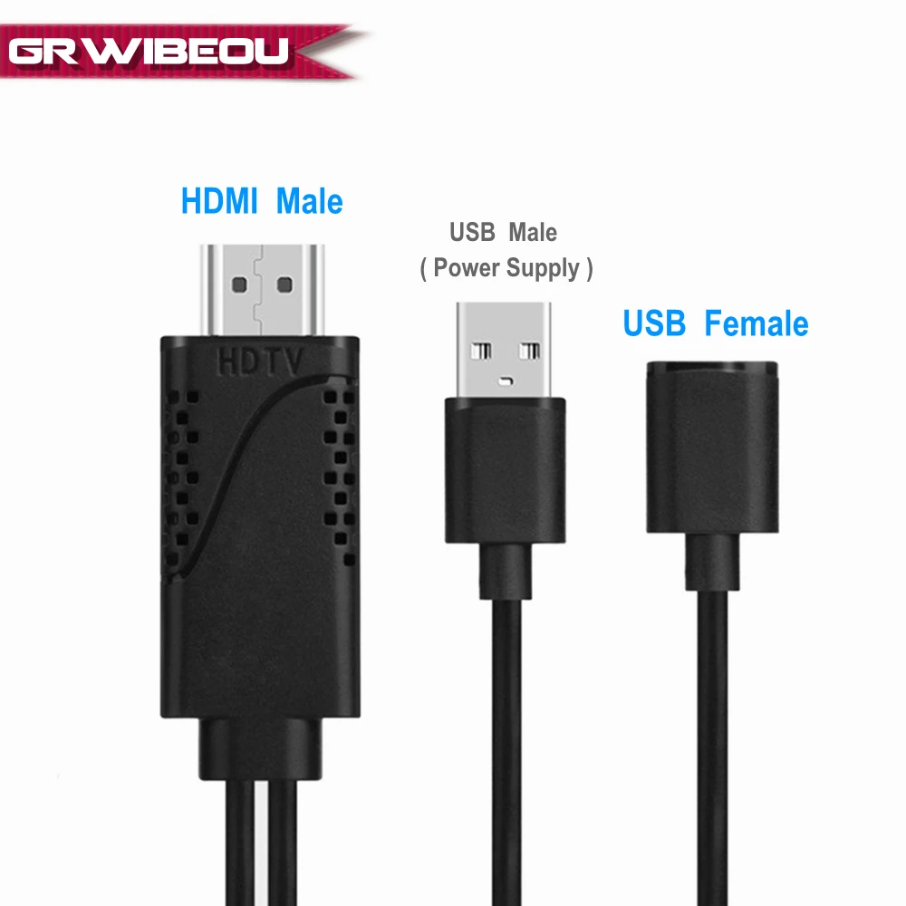 HDMI Male to USB 2.0 Female 1080P HDTV Digital AV Adapter HDMI Cable HD Video Audio Converter Cord for iPhone Android Phones TV
HDMI Male to USB 2.0 Female 1080P HDTV Digital AV Adapter HDMI Cable HD Video Audio Converter Cord for iPhone Android Phones TV