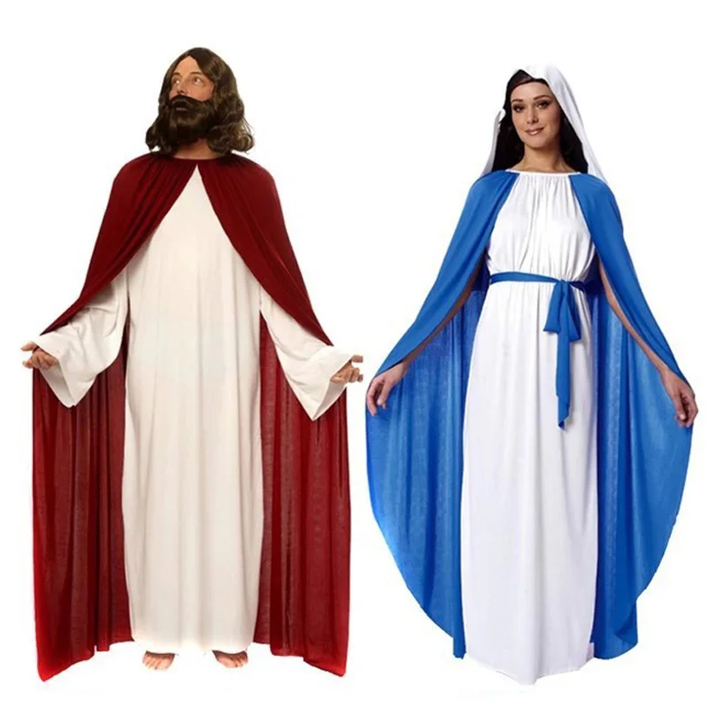 Women Nun Costume Virgin Mary Religious Sister Halloween Dress / Adult Men Jesus Costume
Women Nun Costume Virgin Mary Religious Sister Halloween Dress / Adult Men Jesus Costume