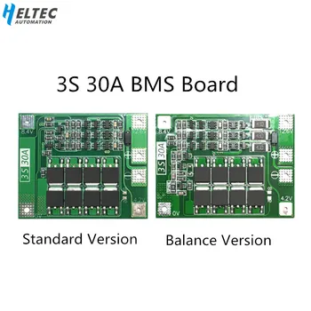 

3S 30A BMS Board Balance current 11.1V 12.6V 18650 Lithium Battery Protection Board with equalization Drive drill 30A current