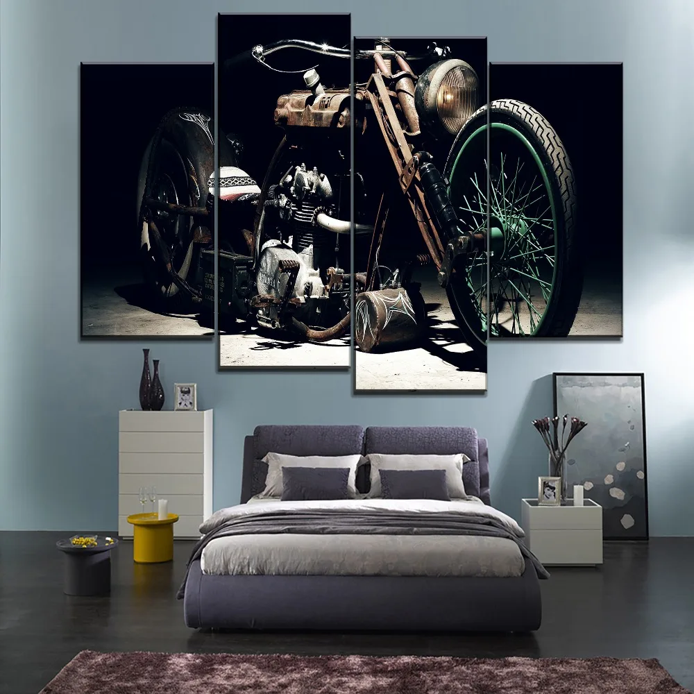 4 Piece Modular Type Painting On Canvas Print And On The Wall Home Decorative Framework Classic Retro Vehicles Motorcycle Poster
4 Piece Modular Type Painting On Canvas Print And On The Wall Home Decorative Framework Classic Retro Vehicles Motorcycle Poster