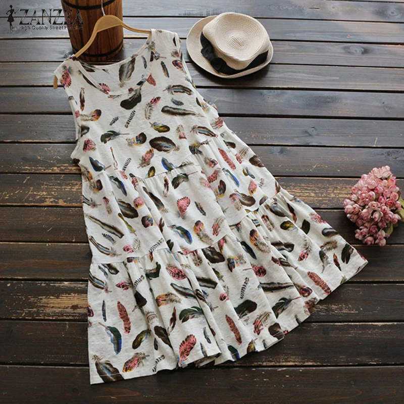 ZANZEA Plus Size Women Floral Mini Dress 2019 Summer Sexy Beach Ruffled Tank Sundresses Casual Shirt Dresses Vestido Robe Femme
ZANZEA Plus Size Women Floral Mini Dress 2019 Summer Sexy Beach Ruffled Tank Sundresses Casual Shirt Dresses Vestido Robe Femme