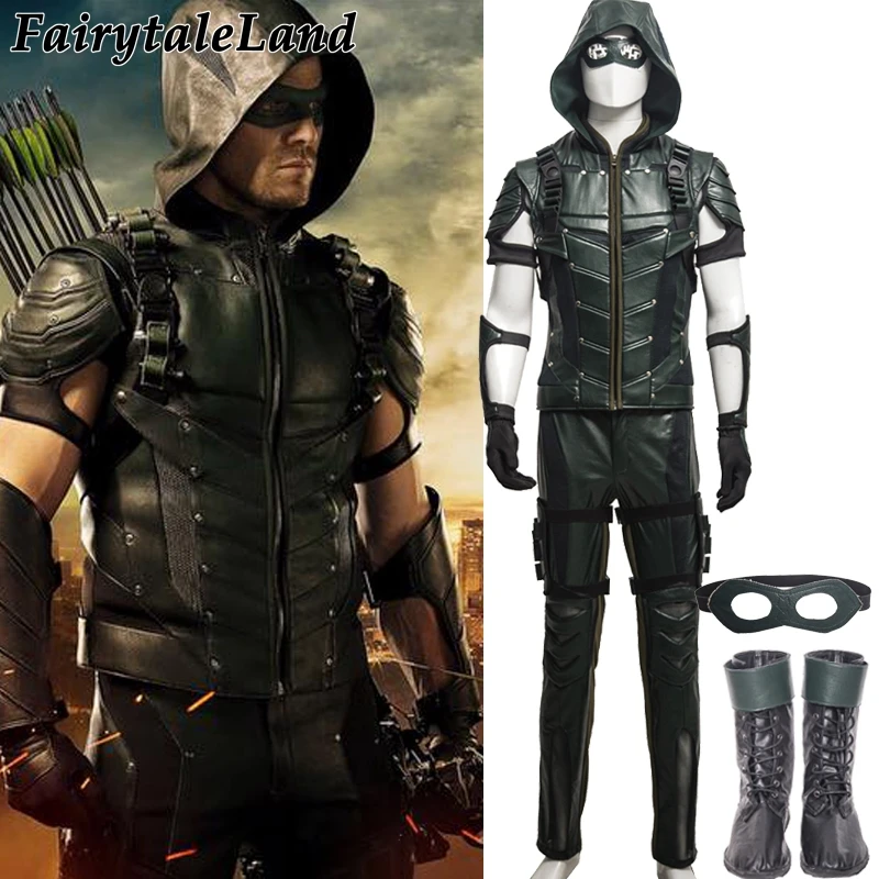 2017 adult Green Arrow season 4 Costume Oliver Queen Green Arrow cosplay leather green arrow hoodie costume Superhero costume
2017 adult Green Arrow season 4 Costume Oliver Queen Green Arrow cosplay leather green arrow hoodie costume Superhero costume