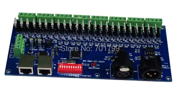 Common cathode DMX constant voltage decoder;DC12-24V input;24CH*1A output(R+G+B+V-)
Common cathode DMX constant voltage decoder;DC12-24V input;24CH*1A output(R+G+B+V-)