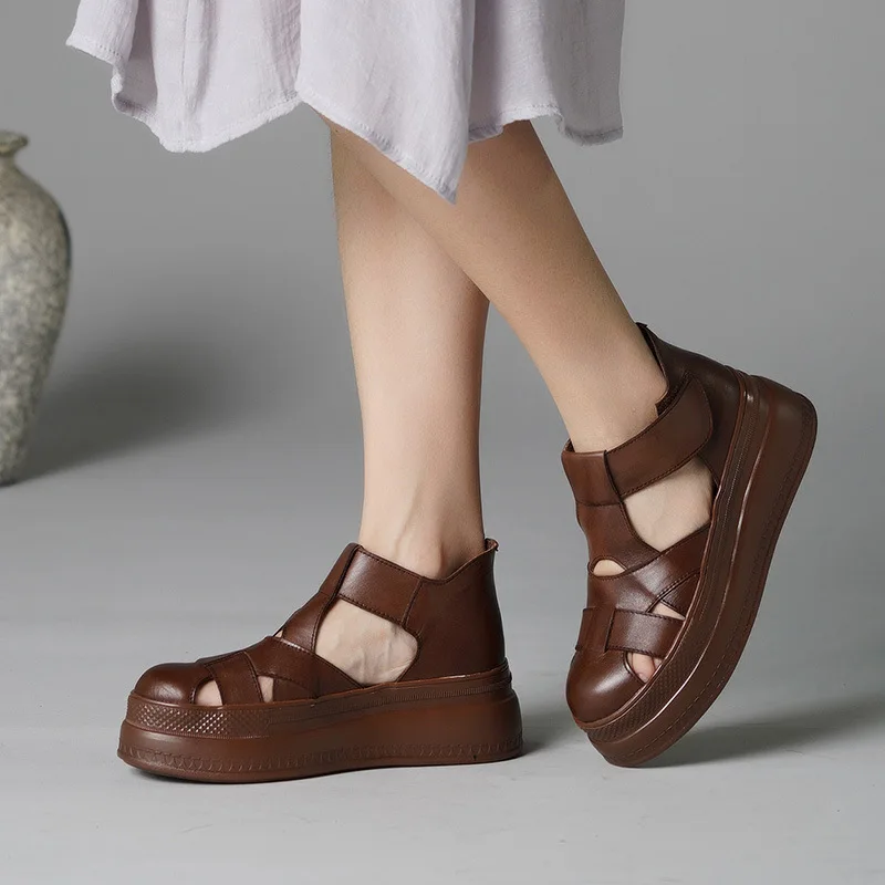 Artdiya Original Summer Thick Sole Women Shoes Genuine Leather Simple Retro Platform Hook & Loop Comfortable Handmade Sandals
Artdiya Original Summer Thick Sole Women Shoes Genuine Leather Simple Retro Platform Hook & Loop Comfortable Handmade Sandals
