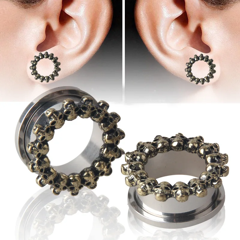 New arrival skeleton stainless steel ear plug tunnel piercing body jewelry sell by pair 2pcs lot ear gauges
New arrival skeleton stainless steel ear plug tunnel piercing body jewelry sell by pair 2pcs lot ear gauges