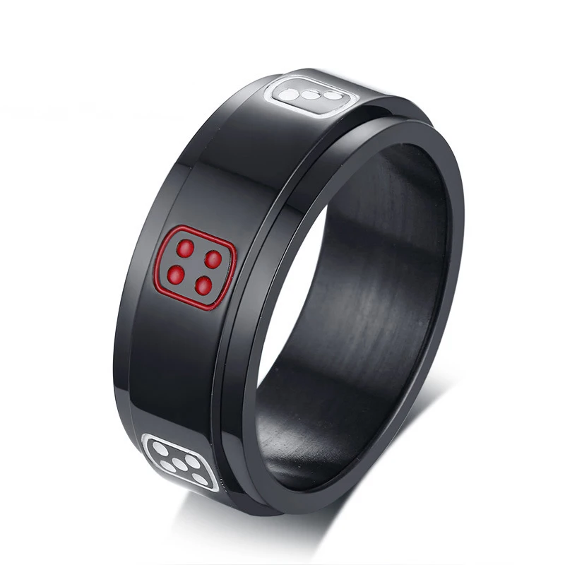 High Quality 8MM Stainless Steel Rotatable Dice Ring for Men Fashion Punk Black Wedding Band Finger Ring Jewelry anel masculino
High Quality 8MM Stainless Steel Rotatable Dice Ring for Men Fashion Punk Black Wedding Band Finger Ring Jewelry anel masculino