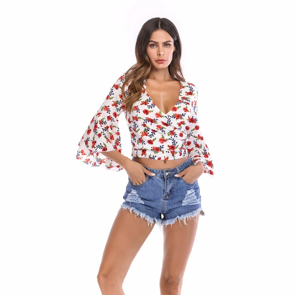 2018 Hot Selling Women Summer Blouses Deep V Neck Butterfly Sleeve Three Quarter Sexy Hot Blouses Shirts Tops Female Party Work
2018 Hot Selling Women Summer Blouses Deep V Neck Butterfly Sleeve Three Quarter Sexy Hot Blouses Shirts Tops Female Party Work