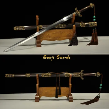 Full Handmade Chinese Qianlong Sword Folded Damascus Steel Sharp Edge Pure Brass Fitting
Full Handmade Chinese Qianlong Sword Folded Damascus Steel Sharp Edge Pure Brass Fitting