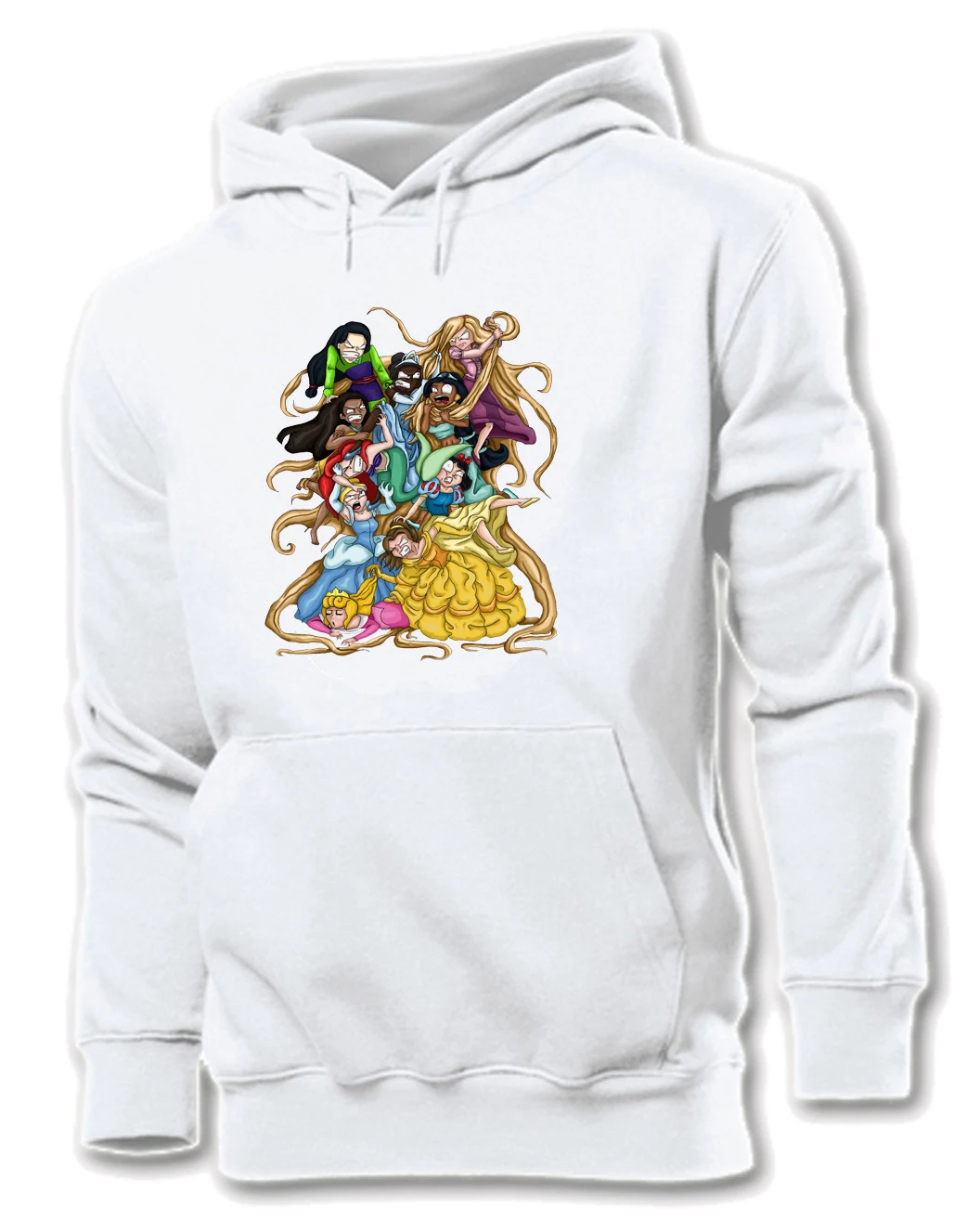 Image Crazy Funny Snow White Cinderella Aurora Ariel Belle Alice Rapunzel Princess Graphic Women Girl Sportswear Hoodie Sweatshirt Top