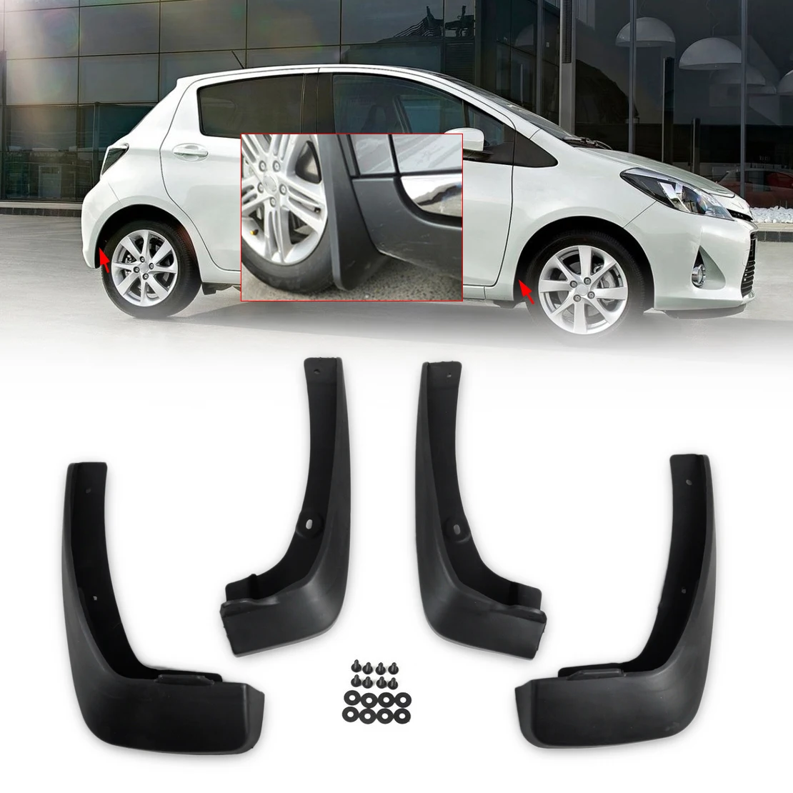 CITALL 4Pcs ABS Black Car Mud Flaps Splash Guards Mudguard Cover for Toyota Vios/Yaris Sedan 2006 2007 2008 2009 2010
CITALL 4Pcs ABS Black Car Mud Flaps Splash Guards Mudguard Cover for Toyota Vios/Yaris Sedan 2006 2007 2008 2009 2010