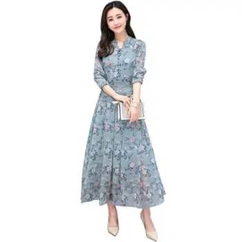 2019 Spring Autumn Women Bohe Floral Print Chiffon Dress Female Sexy V Neck Draped Maxi Dresses Lady Plus Size 4XL Vestido Z225
2019 Spring Autumn Women Bohe Floral Print Chiffon Dress Female Sexy V Neck Draped Maxi Dresses Lady Plus Size 4XL Vestido Z225