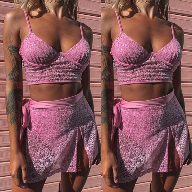 2019 New Sexy Pink 2Pcs Women 2 Piece Bodycon See Through Two Piece Crop Tops and Skirt Set Dress Party Clubwear Set
2019 New Sexy Pink 2Pcs Women 2 Piece Bodycon See Through Two Piece Crop Tops and Skirt Set Dress Party Clubwear Set